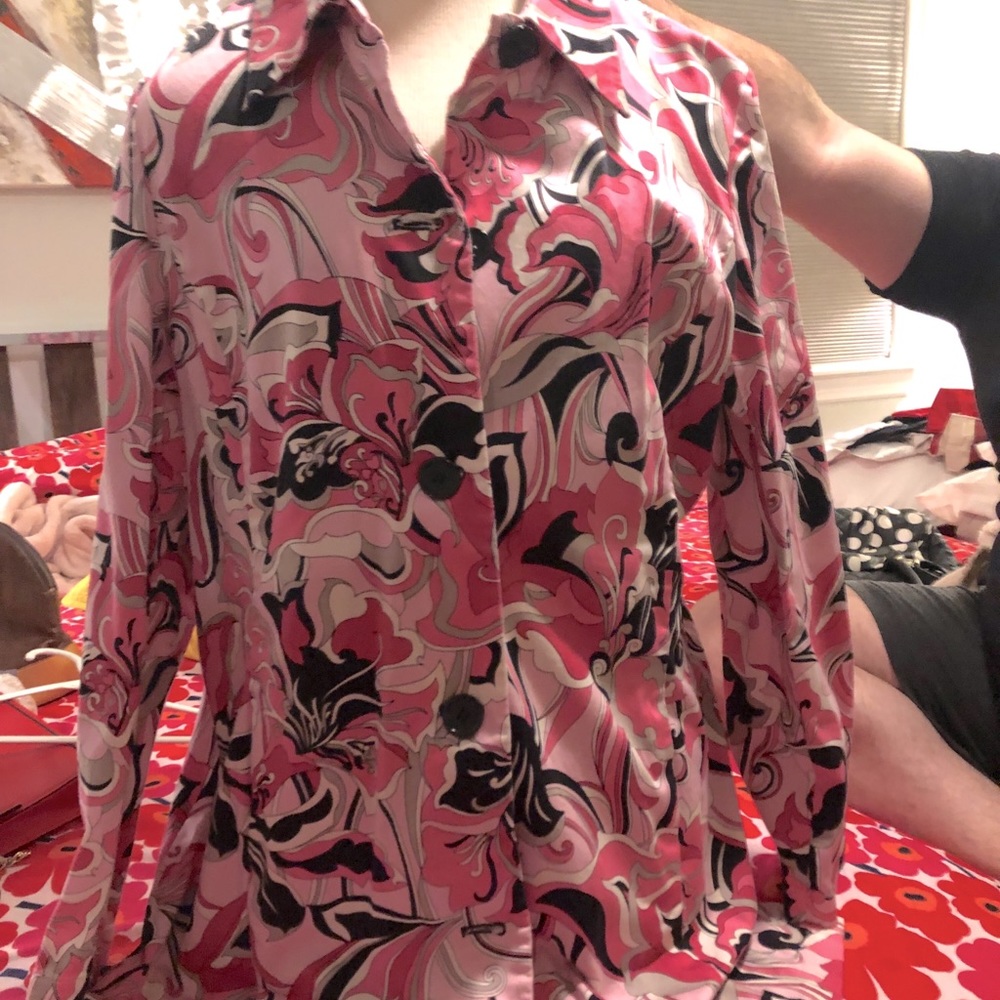 Fun Pink Pucciesque color Jacket, Size 14